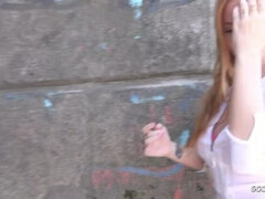 GERMAN SCOUT - GINGER GIRL KIARA WITH BIG TITS PICKUP AND FUCK AT STREET CASTING