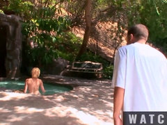 Rubia, Mamada, Brutal, Lamidas, Al aire libre, Fiesta, Piscina, Coño