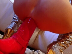 Culo, Rubia, Botas, Consolador, Extremo, Tacones, Pervertido, Calientapollas