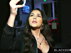 デカチン, 黒人, フェラチオ, 茶髪の, 中出し, 黒人, 異人種間, なめる