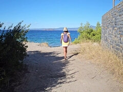 Anal, Plage, Robe, Exhib, Naturelle, Pisser, Public, Chatte