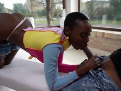 Chica, Negro, Mamada, Ébano, Sexo duro