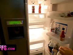 Naughty BFFs get punished by their naughty neighbors in a hardcore tittyfuck frenzy