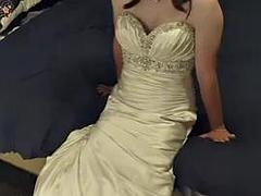 Brijd, Travestiet, Fetisj, Ondergoed, Masturbatie, Satijn, Alleen, Bruiloft