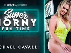 Busty blonde doll Rachael Cavalli fucks her little hole on the cam