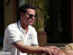 Sultry mature woman with big boobs and great ass has sex with the masseur