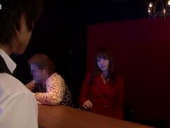 Ambrosial Japanese Akiho Yoshizawa making a happyending in her mouth in public