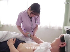 Blasen, Braunhaarige, Spermaladung, Handjob, Riesig, Japanische massage, Krankenschwester, Titten