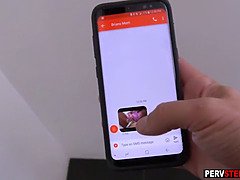 Busty MILF stepmom sent a erotic video to stepsons friend