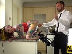 Kinky tattooed bdsm slut has anal