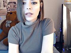 Chica, Morena, Consolador, Masturbación, Montar, Ruso, Solo, Juguetes
