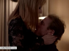 Grosse bite, Blonde, Queue, Petite amie, Hd, Hôtel, Petite femme, Jarretelles