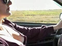 Leie, Auto, Behaart, Reif, Milf, Im freien, Rock, Unter dem rock