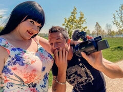 ぽっちゃり, デカ尻, 茶髪の, ぽちゃ, デブ, 淫乱熟女, アウトドア, ハメ撮り