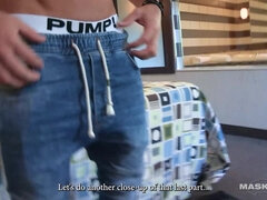 Spermaladung, Schwul, Maske, Masturbation, Solo