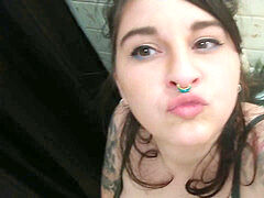 magnificent femdom pissing all over herself& numerous orgasms & tasting her jizm
