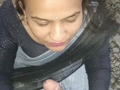 18 años, Amateur, Asiático, Mamada, Semen en la boca, Corridas faciales, Indio, Al aire libre