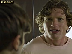 Taboo skinny twink with glasses and threesome fucked by stepbrothers