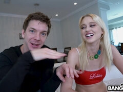 Chloe Couture gets her mouth fucked by two huge cocks
