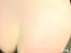 Noire, Brunette brune, Tir de sperme, Queue, En levrette, Hard, Seins naturels, Jarretelles