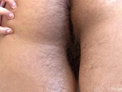 お尻, 茶髪の, ぽちゃ, 毛深い, オナニー, ふっくら乳首, シャワー