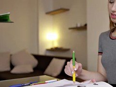 アナル, フェラチオ, 茶髪の, イく瞬間, なめる, 下着, 剃毛, スパンキング