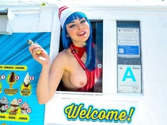 18, デカチン, フェラチオ, 手コキする, 異人種間, 天然, ガリガリ, オッパイの