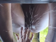 Tussi, Schwarz, Auto, Dildo, Hd, Interrassisch, Pissen