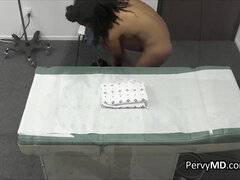Horny doc fucks ebony patient during check up