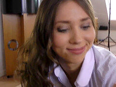 brit inexperienced nubile cocksucks oldman at home