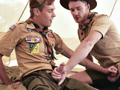 Twunk scout fucks skinny twink outdoors in tent