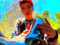Leie, Stiefel, Fußfetisch, Lecken, Im freien, Erotischer film, Solo