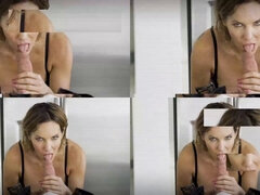 Grosse titten, Blondine, Blasen, Oma, Handjob, Hd, Lingerie, Reif