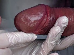 Leie, Spermaladung, Weibliche domination, Deutsch, Handschuhe, Handjob, Hardcore, Latex