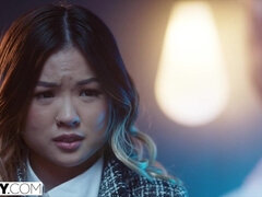 アジア人, お尻, アスtoマウス, 茶髪の, なめる, 下着, 小柄, オマンコ