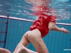 お尻, 茶髪の, 女, Hd, 小柄, プール, 公共, ロシア人