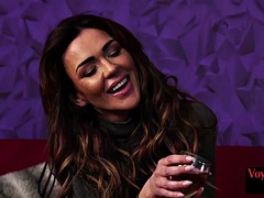 Busty voyeur MILF seduces jerking guy to cum for her