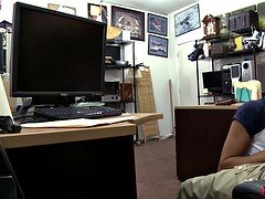 Babe with glasses rammed at the pawnshop