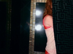 Petite redhead teen Cora posing naked