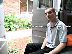 Tricked str8 stud jizzes gay for money in public van outdoor