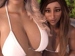 Tridimensionnel, Cul à la bouche, Bikini, Maman, Piscine, Réalité, Belle mère, Vierge