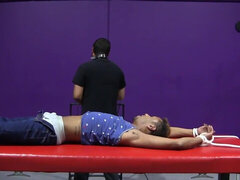 Twink bondage session with a hot Arab slave