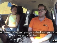 Student driver publicly suck instructor before pussyfu