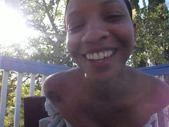 Amateur, Negro, Pajear, Masturbación, Al aire libre, Solo, Adolescente, Juguetes