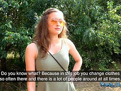 18, フェラチオ, 茶髪の, チェコ, Hd, 自然山雀, 公共, オッパイの