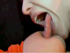 レズビアン, 乳首, フェラする