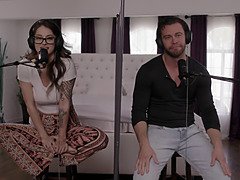 Maddy May, the tattooed babe, goes wild on Seth Gamble's cock in this steamy reality porn