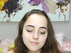 素人, 美女, 茶髪の, 自家製, 一人, ティーン, バイブレーター, ウェブカメラ