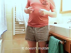 Schönheit, Grosse titten, Braunhaarige, Schwanz, Hd, Wichsen, Mutti, Dusche