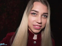 Blonde, Tir de sperme, En levrette, Exam, Orgasme, Pov, Réalité, Nénés